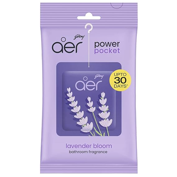Godrej aer Power Pocket | Bathroom freshener – Lavender Bloom (10g) | Lasts up to 30 days