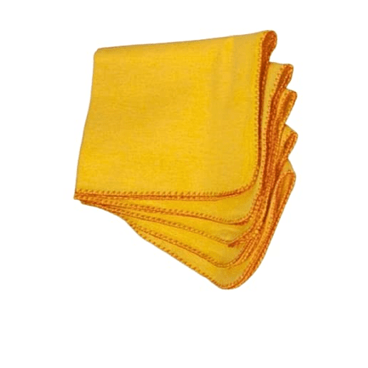 Pack of 4 Jumbo Yellow Duster 100% Cotton Cleaning Cloth Washable Reusable Multi Purpose Kitchen Dusting Clothe Heavy Duty Polishing Cloth 35 x 45 cm