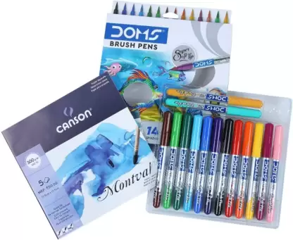 DOMS Non Toxic Brush Pen in Cardboard Box (Set of 14, Multicolor) - Image 2
