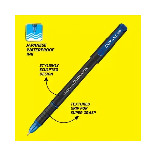 Classmate Octane Gel Pen (Pack of 10, Blue) - Image 2
