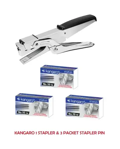 Kangaro MANUAL NO 10 ROUND EDGE STAPLER (Set of 1, Multicolor)