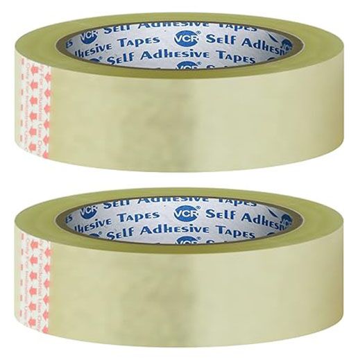 Cello Tape - 200 Meters in Length - 24mm / 1" Width - 2 Rolls Per Pack - BOPP Industrial Packaging Tape for E-Commerce Box Packing, Office and Home use