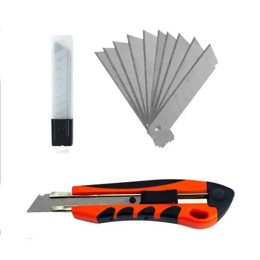18 mm Blade Cutter Knife with 10 Replacement Blades