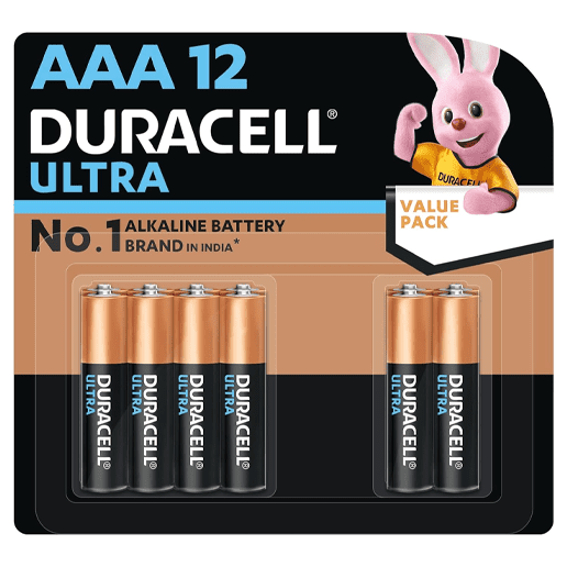 Duracell Ultra Alkaline AAA Battery, 12 Pcs