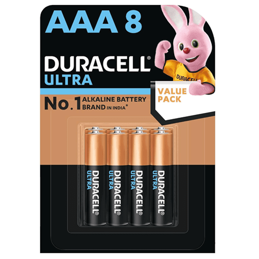 Duracell Ultra Alkaline AAA Battery, 8 Pcs