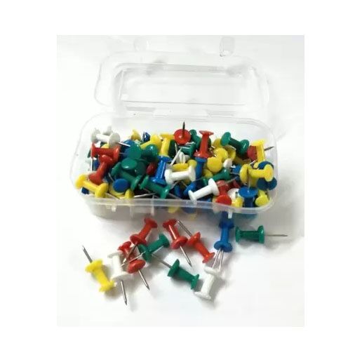 PLASTIC, Board Metal Pins  (Set Of 50, Multicolor)