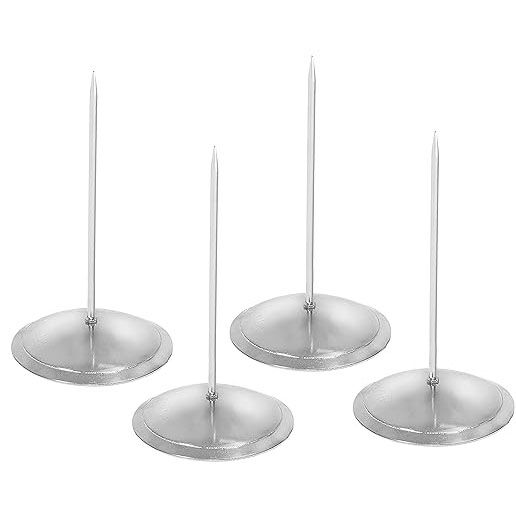 Straight Rod Paper Memo Holder Spike, Bill Fork for Bill Receipt Note Paper Order Office Desk (4 Pack)